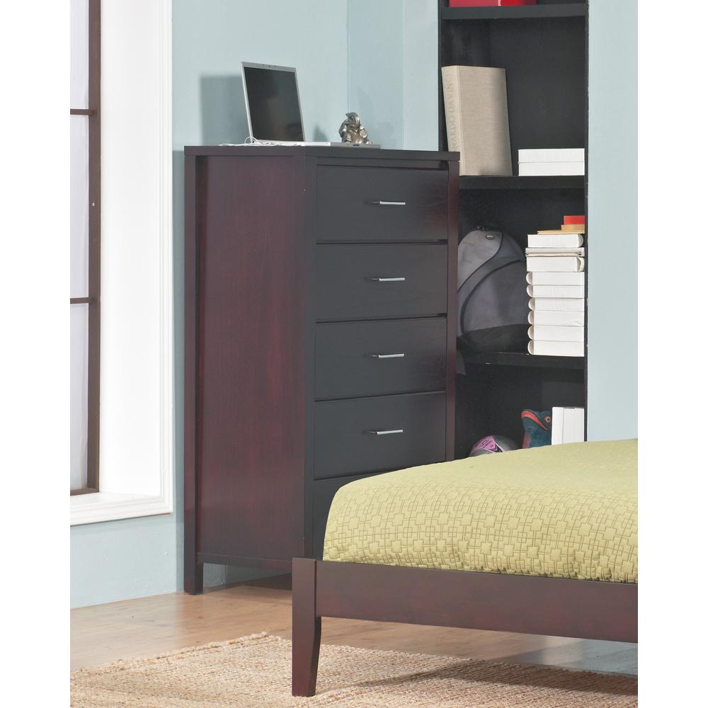 Nevis Five Drawer Chest in Espresso (2024). Picture 12