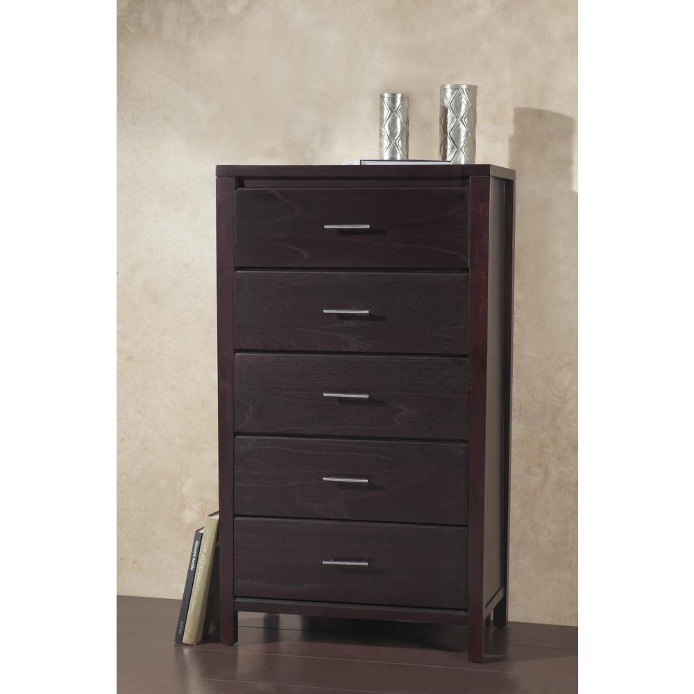 Nevis Five Drawer Chest in Espresso (2024). Picture 7