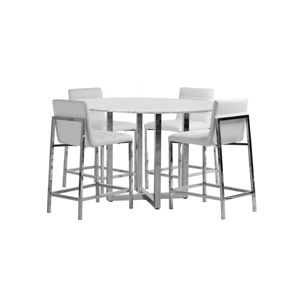 Amalfi Metal Back Counter Stool in White, set of 2. Picture 2
