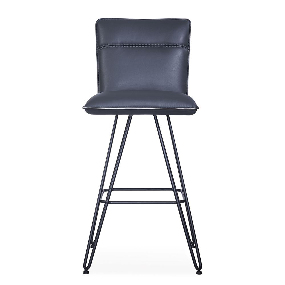 Demi Hairpin Leg Swivel Bar Stool in Cobalt, set of 2. Picture 3