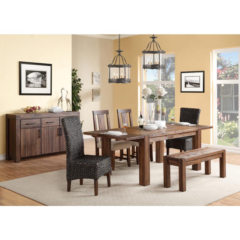 Meadow Solid Wood Extending Dining Table in Brick Brown. Picture 4