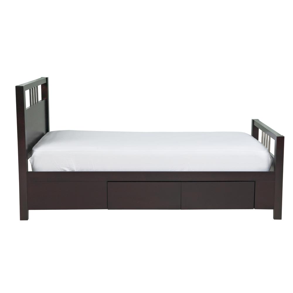 Nevis Platform Storage Bed in Espresso. Picture 3