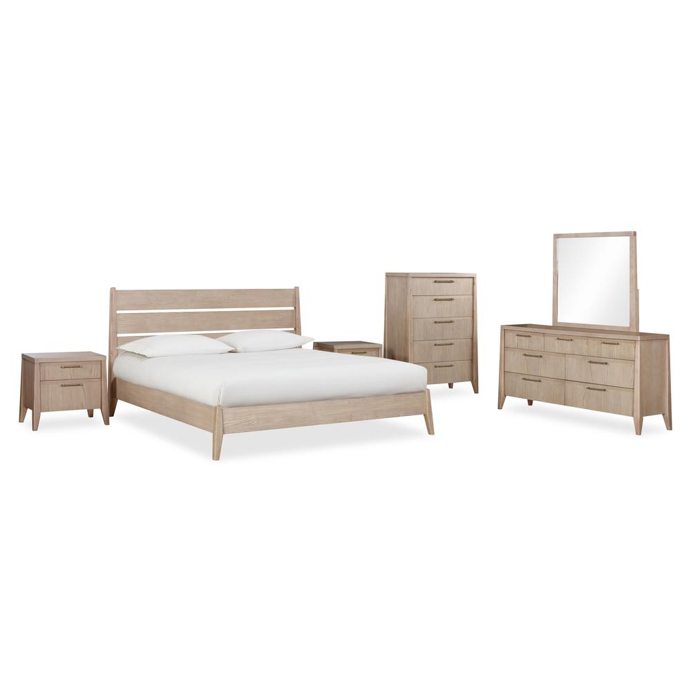 Sumire Slatted Ash Wood Platform Bed in Ginger. Picture 7