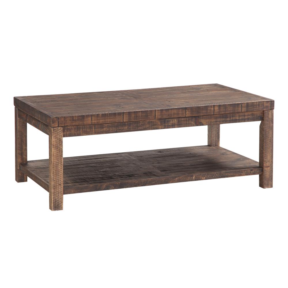 Craster Reclaimed Wood Rectangular Coffee Table in Smoky Taupe. Picture 3