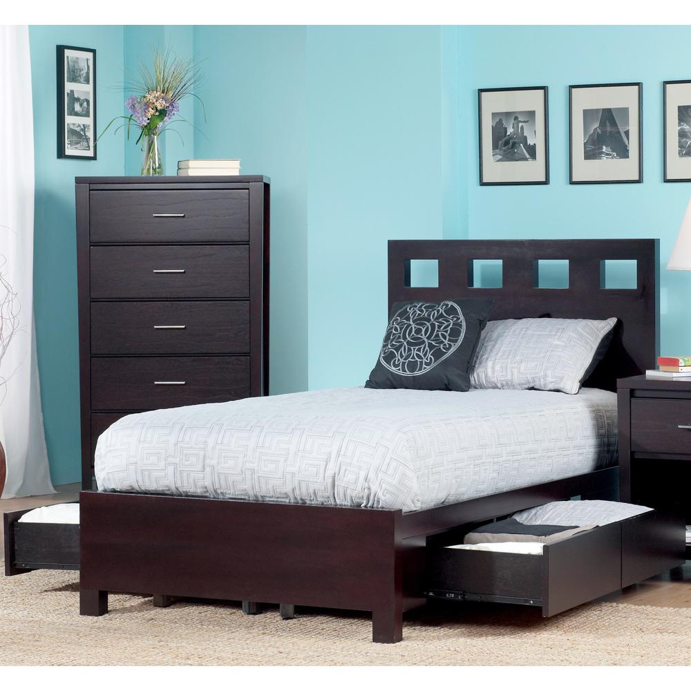 Riva Wood Storage Bed in Espresso. Picture 2