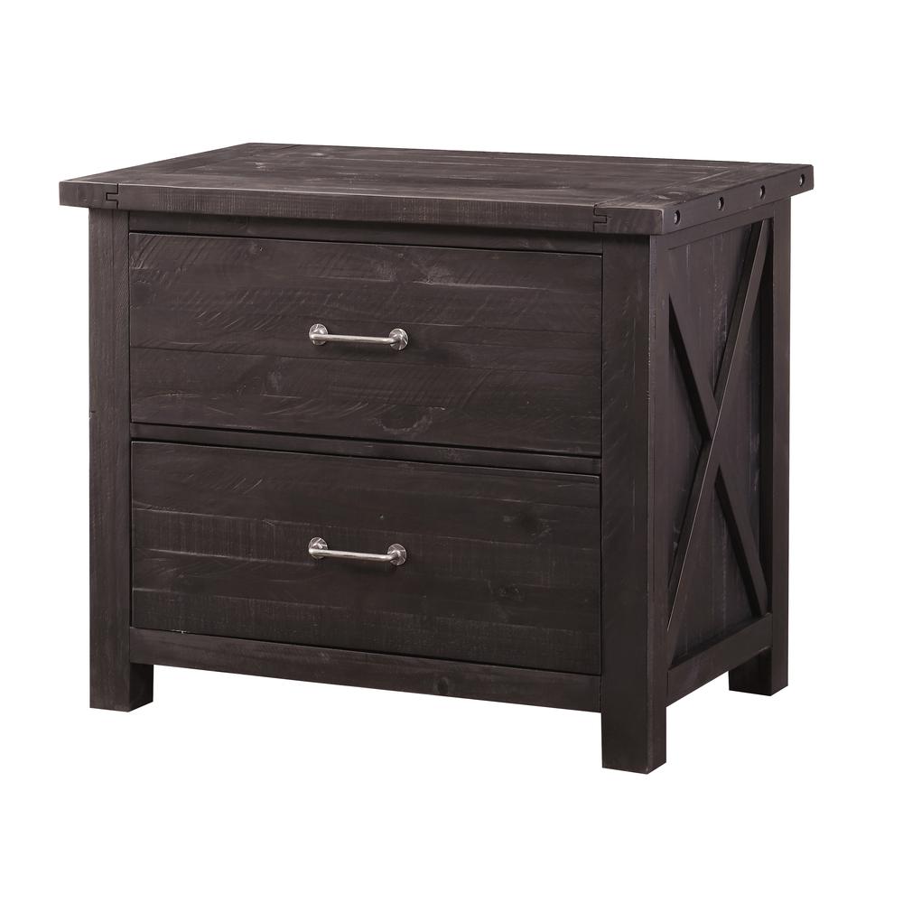 Yosemite Solid Wood Lateral File Cabinet in Cafe. Picture 3
