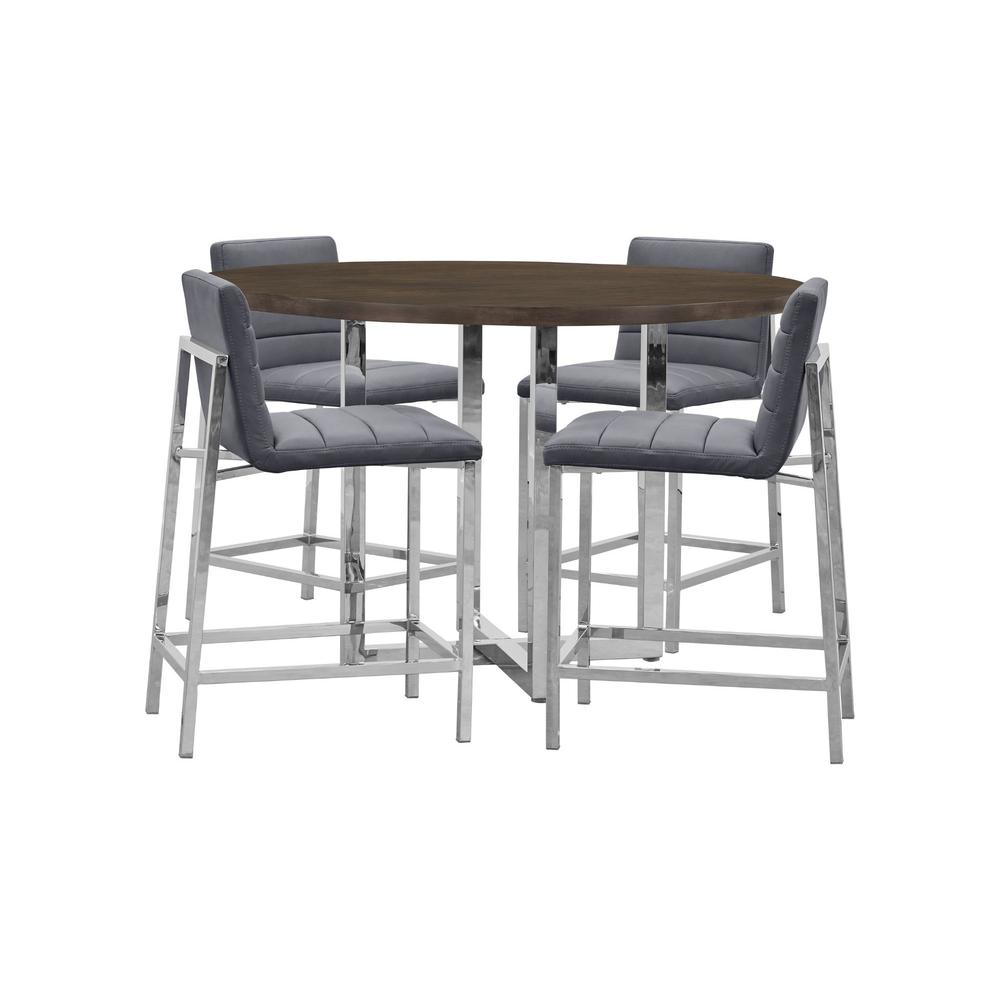 Amalfi Metal Back Counter Stool in Cobalt, set of 2. Picture 4