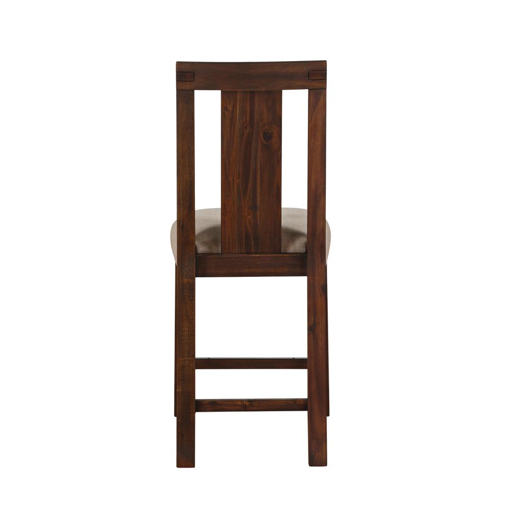Meadow Solid Wood Upholstered Kitchen Counter Stool in Brick Brown, set of 2. Picture 6
