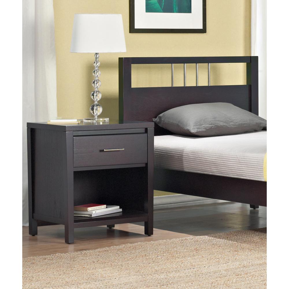 Nevis Charging Station Nightstand in Espresso. Picture 11
