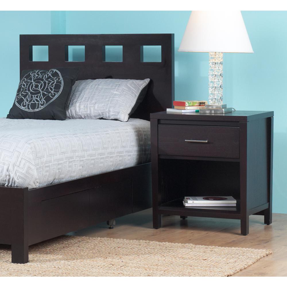 Nevis One Drawer Nightstand in Espresso. Picture 11