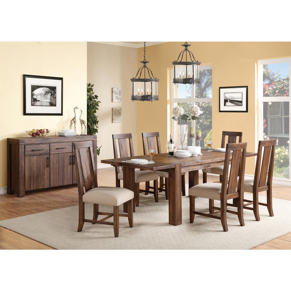 Meadow Solid Wood Extending Dining Table in Brick Brown. Picture 5