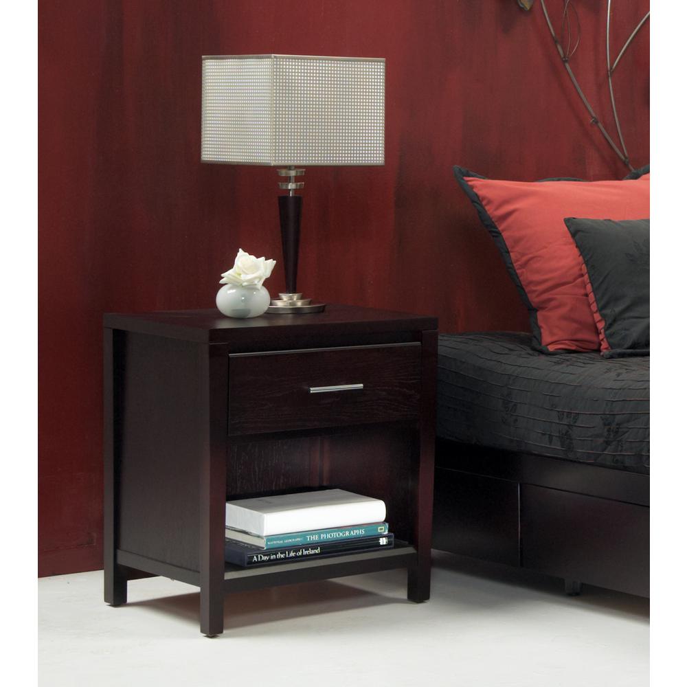 Nevis Charging Station Nightstand in Espresso. Picture 15