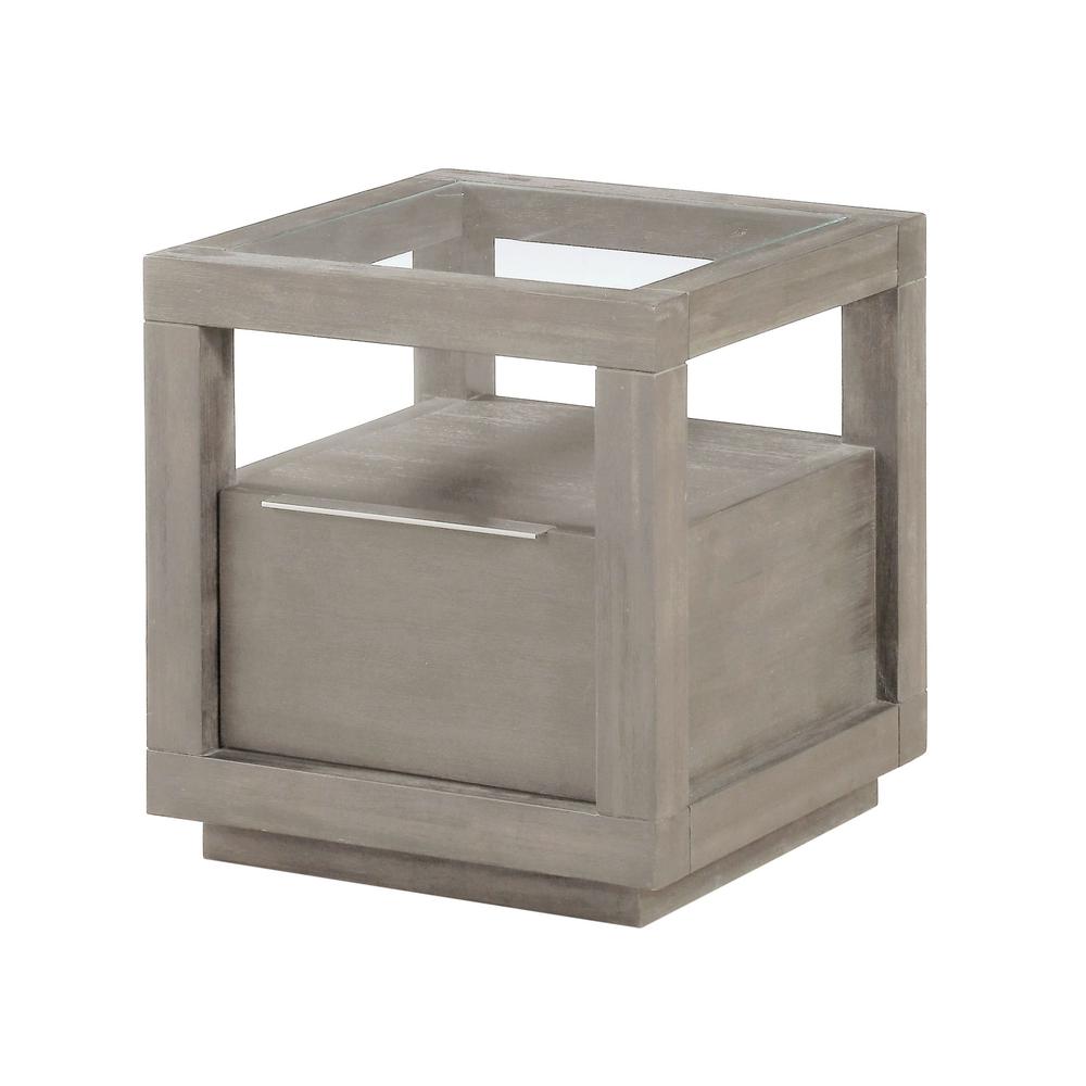 Oxford One-Drawer End Table in Mineral. Picture 4