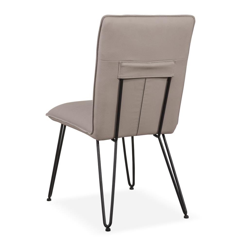 Demi Hairpin Leg Modern Dining Chair in Taupe, set of 2. Picture 5