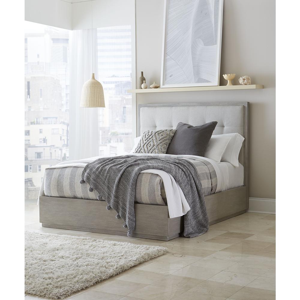 Oxford Upholstered Platform Bed in Mineral. Picture 1