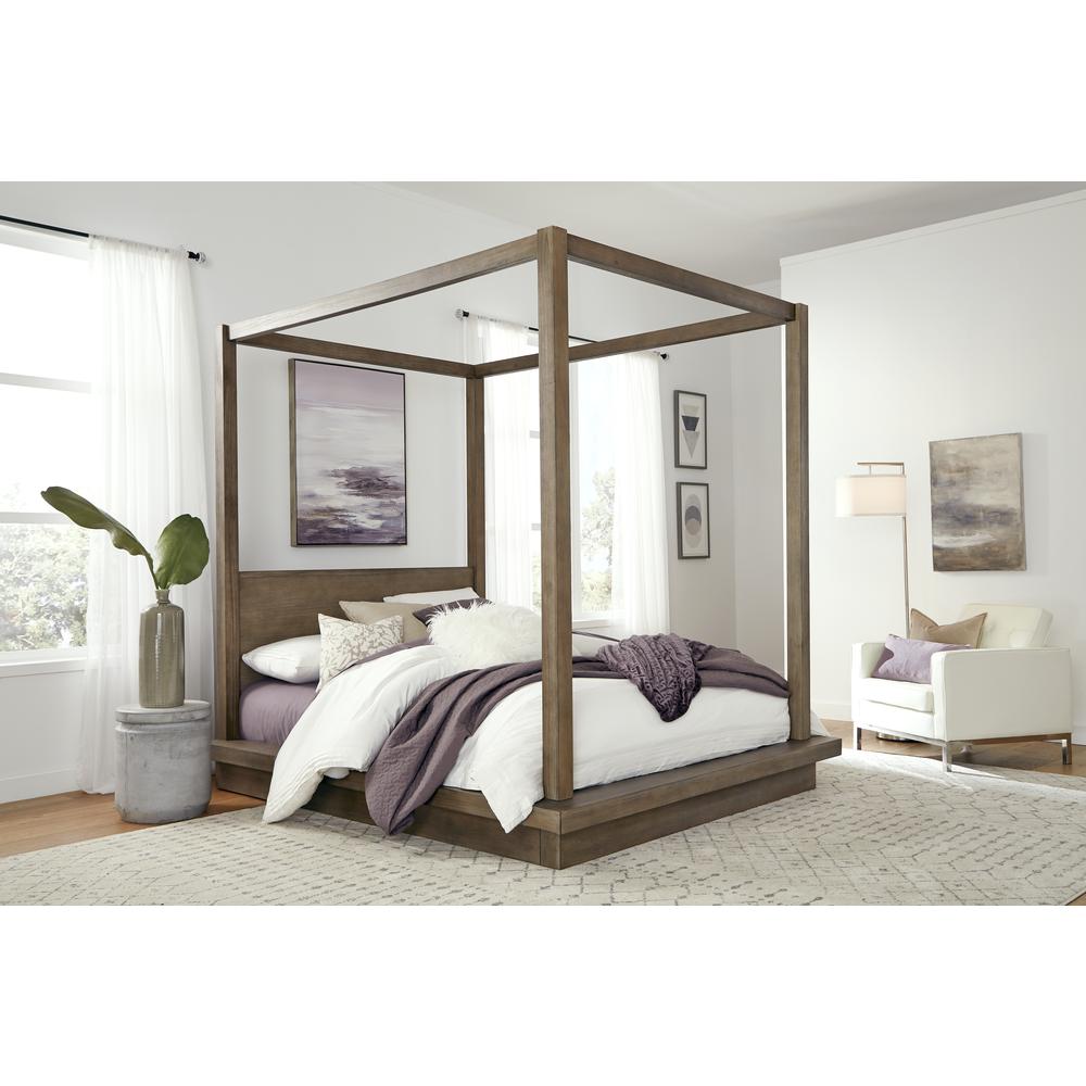 Melbourne Wood Canopy Bed in Dark Pine. Picture 1
