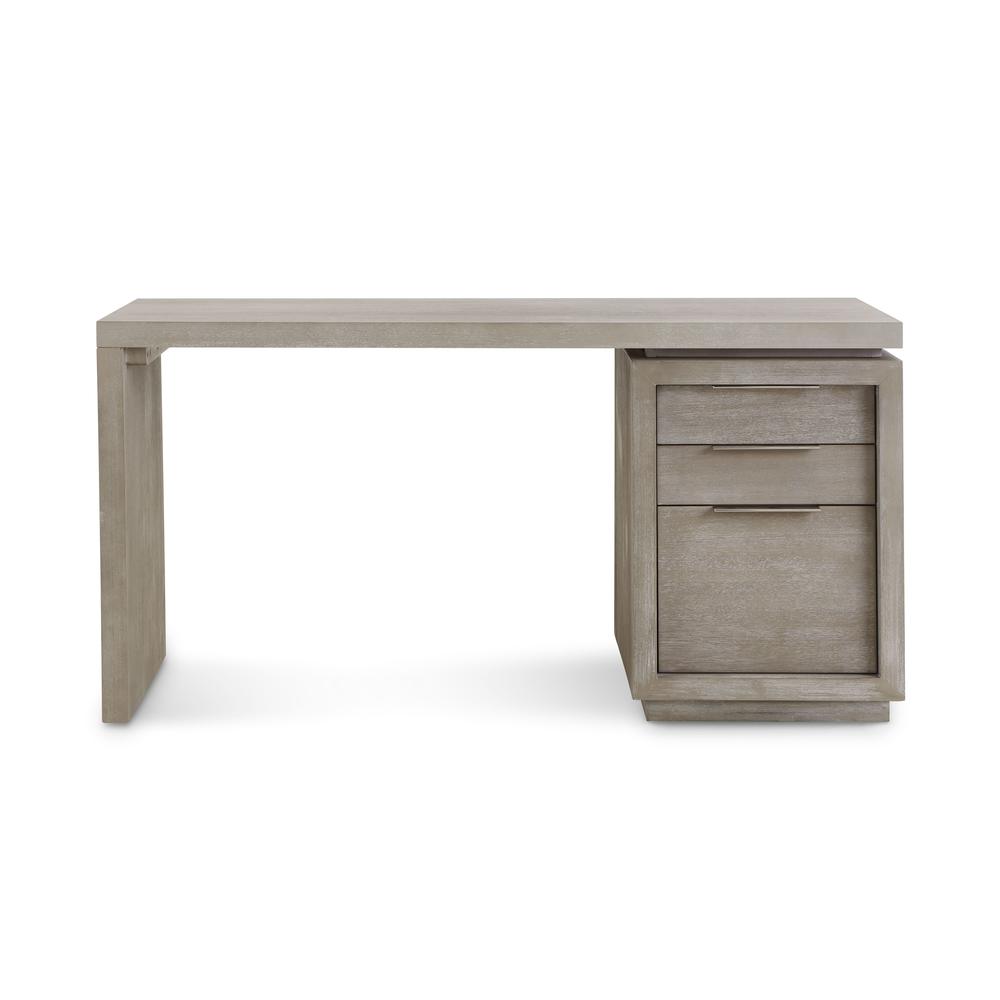 Oxford Three-Drawer Single Pedestal Desk in Mineral. Picture 6