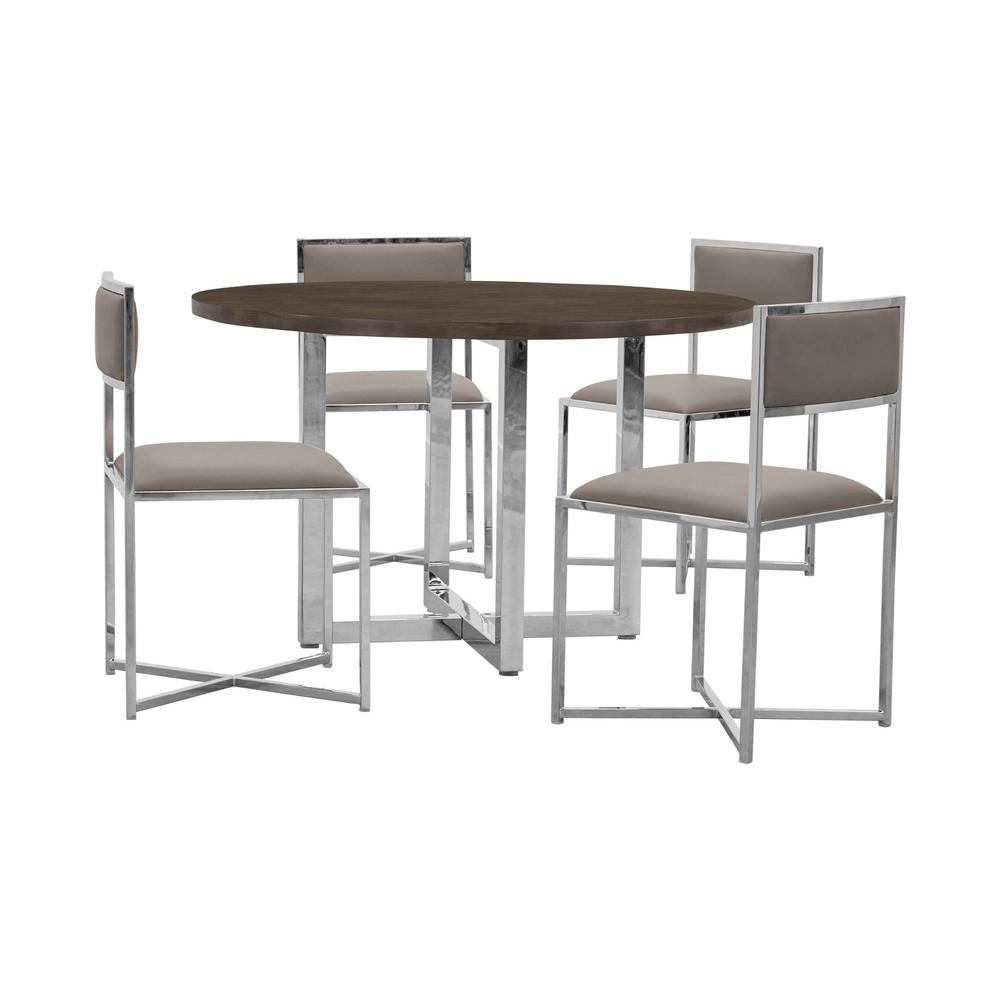 Amalfi X-Base Chair in Taupe, set of 2. Picture 4