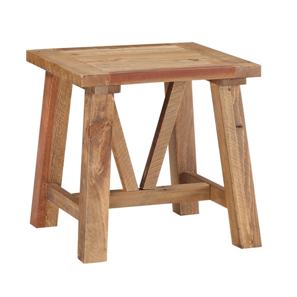 Harby Reclaimed Wood Square Side Table in Rustic Tawny. Picture 3