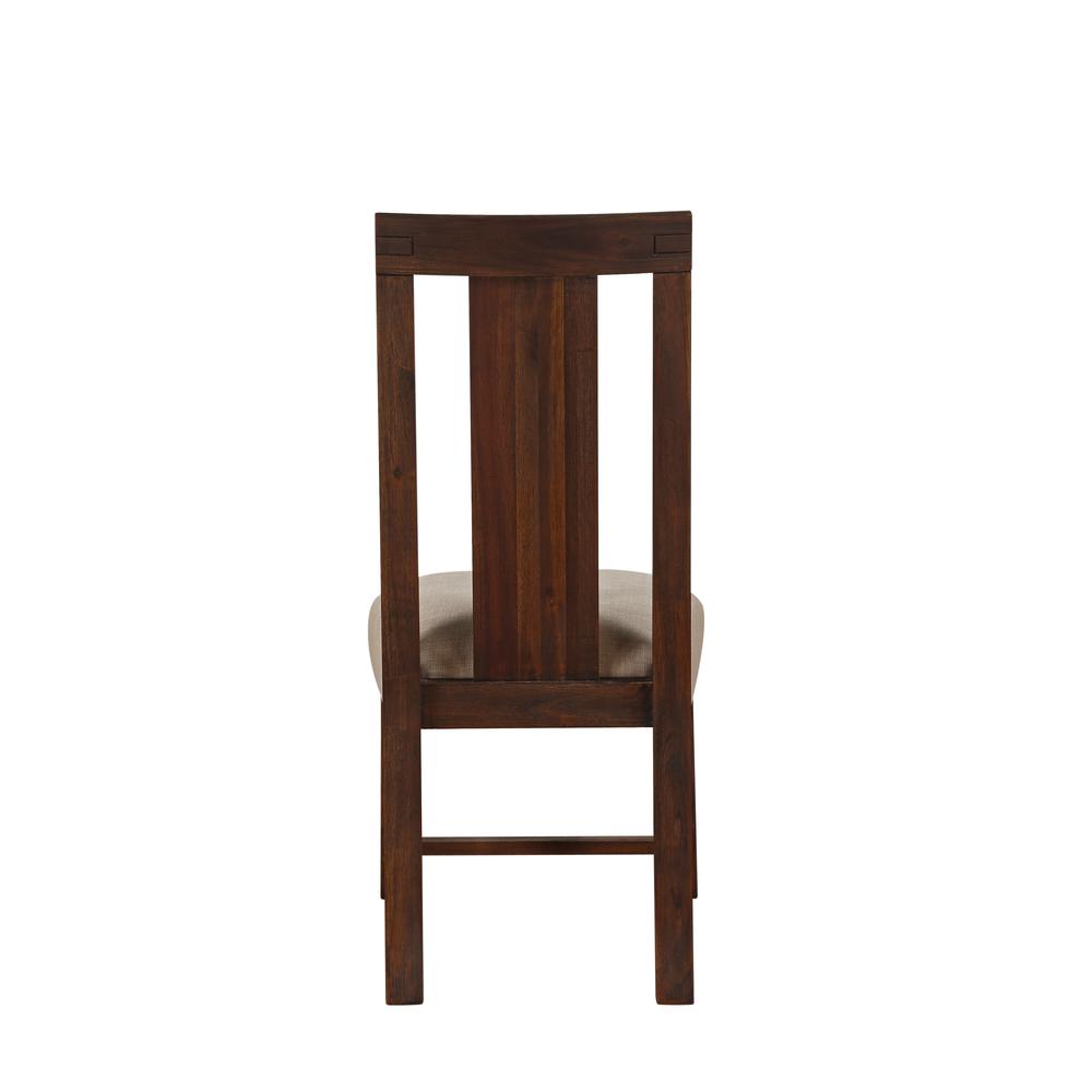 Meadow Solid Wood Upholstered Dining Chair in Brick Brown, set of 2. Picture 7