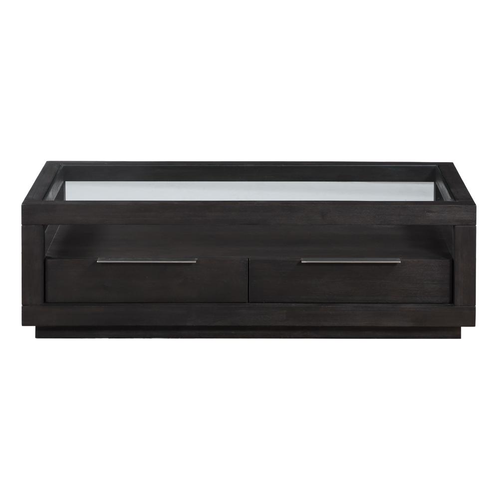 Oxford Two Drawer Rectangular Coffee Table in Basalt Grey. Picture 3