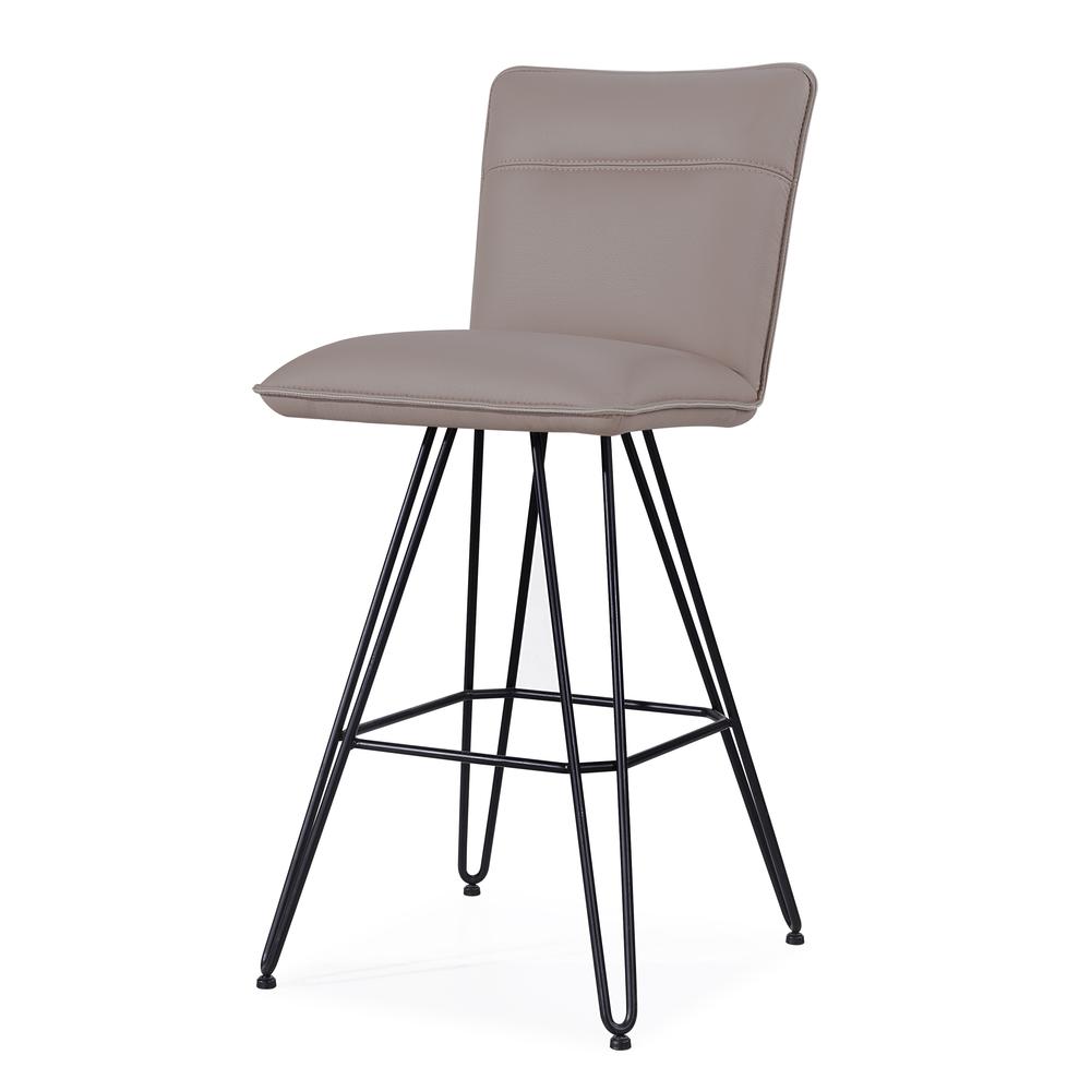 Demi Hairpin Leg Swivel Bar Stool in Taupe, set of 2. Picture 2