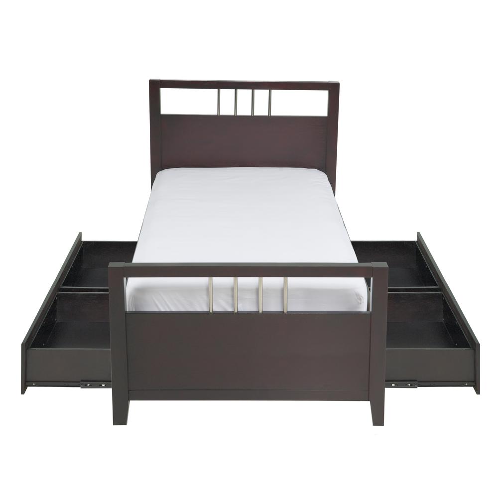 Nevis Platform Storage Bed in Espresso. Picture 2