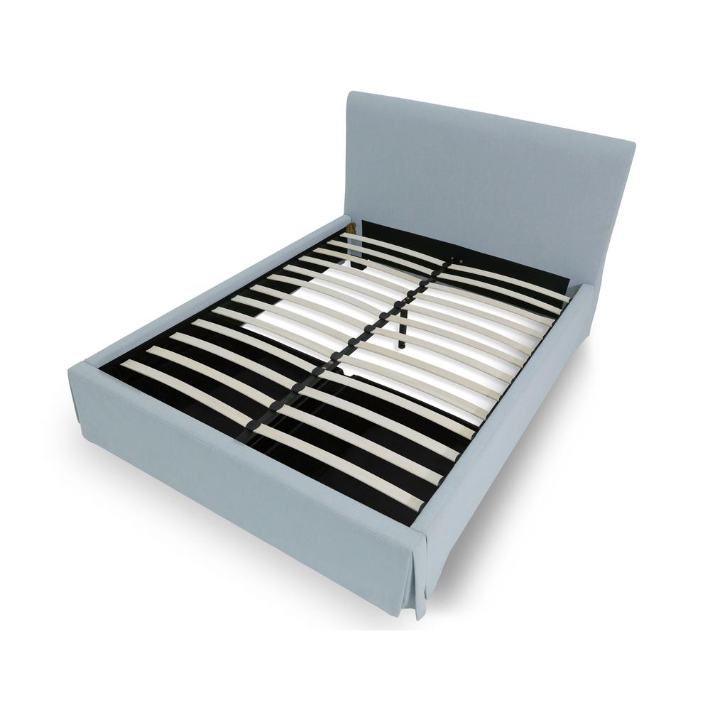 Shelby Skirted Footboard Storage Panel Bed in Sky. Picture 7