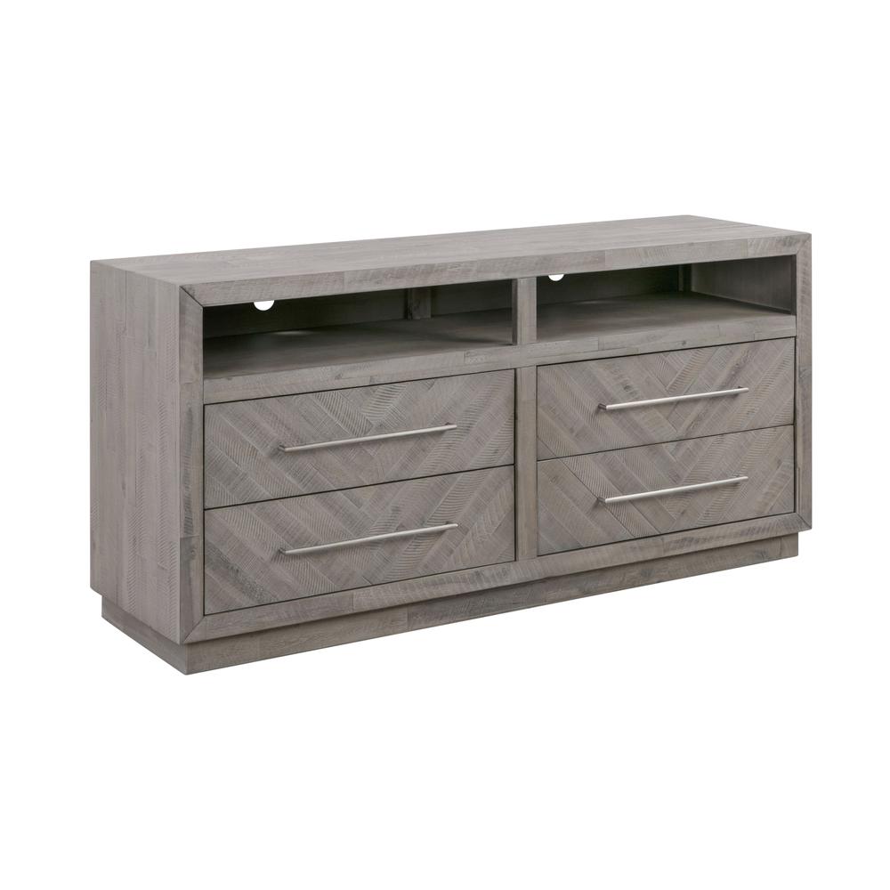 Alexandra Solid Wood 64 inch Media Console in Rustic Latte. Picture 5