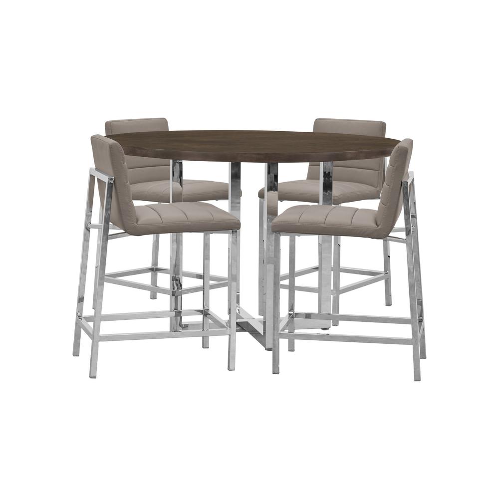 Amalfi Metal Back Counter Stool in Taupe, set of 2. Picture 4
