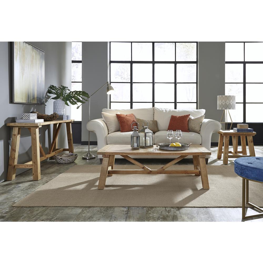 Harby Reclaimed Wood Square Side Table in Rustic Tawny. Picture 2