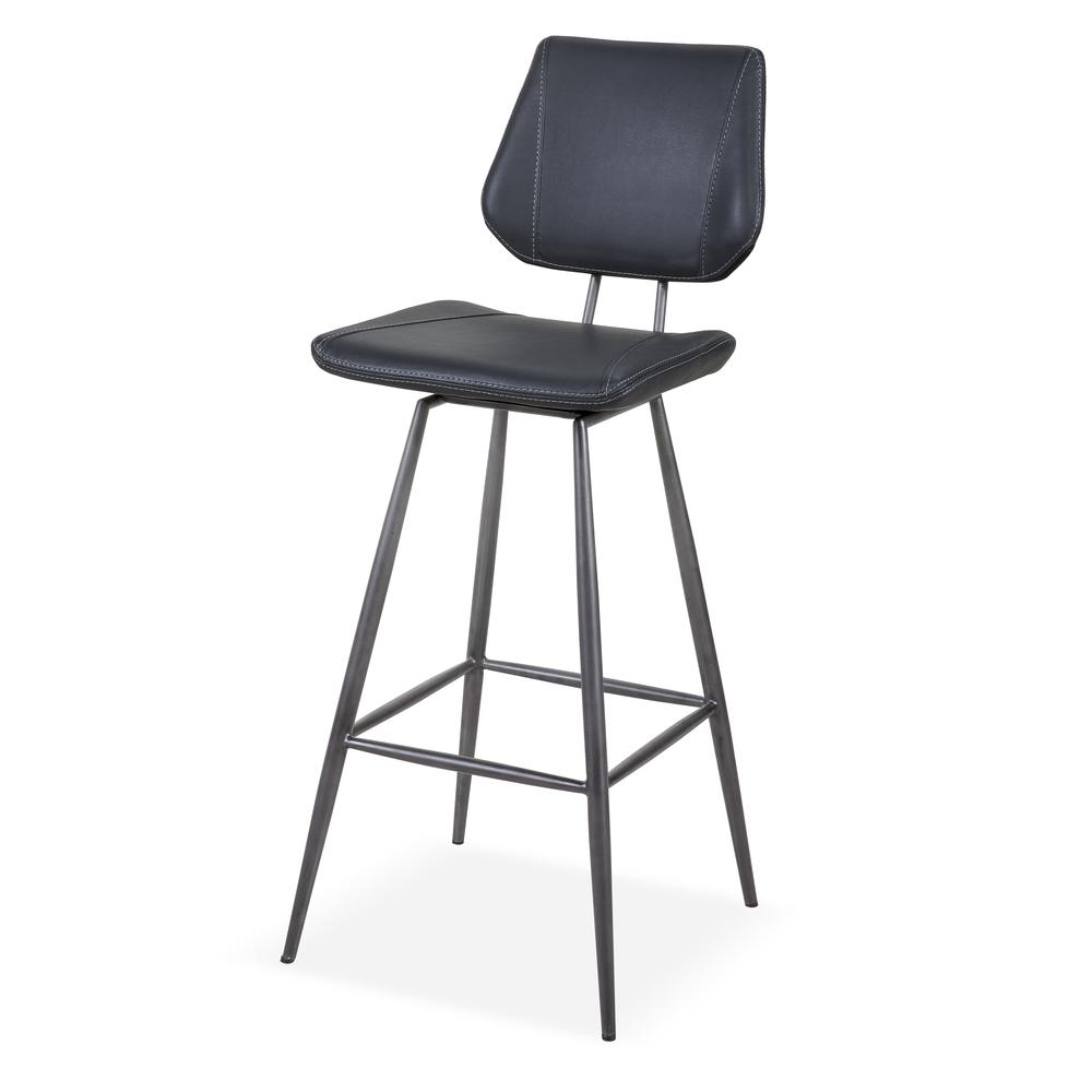 Vinson Modern Swivel Bar Stool in Cobalt, set of 2. Picture 2