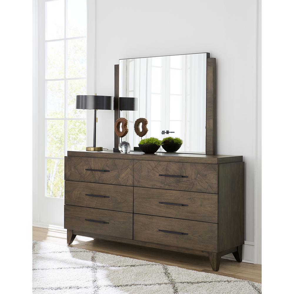Broderick Dresser Mirror in Wild Oats Brown. Picture 3