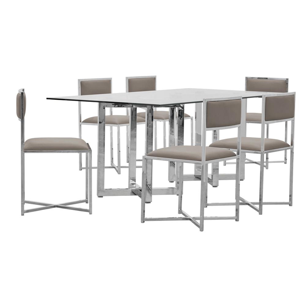 Amalfi X-Base Chair in Taupe, set of 2. Picture 6