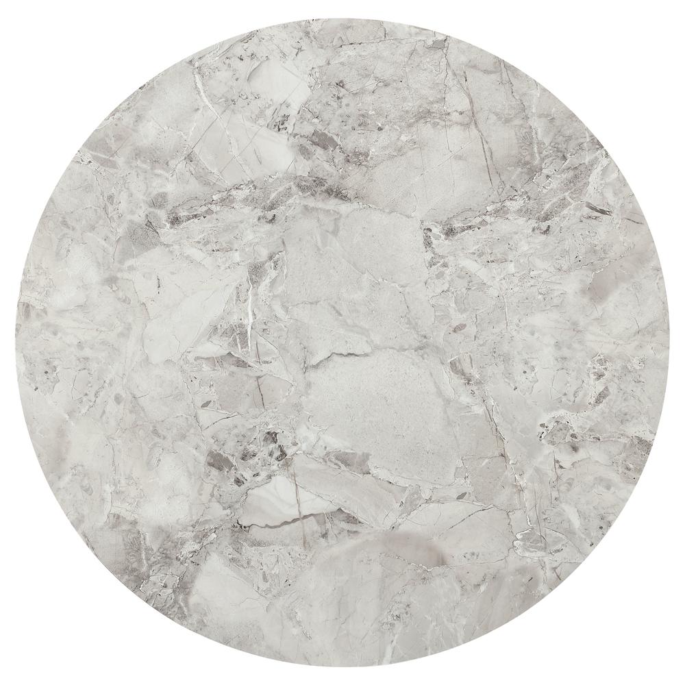 Winston Stone Top Metal Base Round Dining Table in Grigio. Picture 6