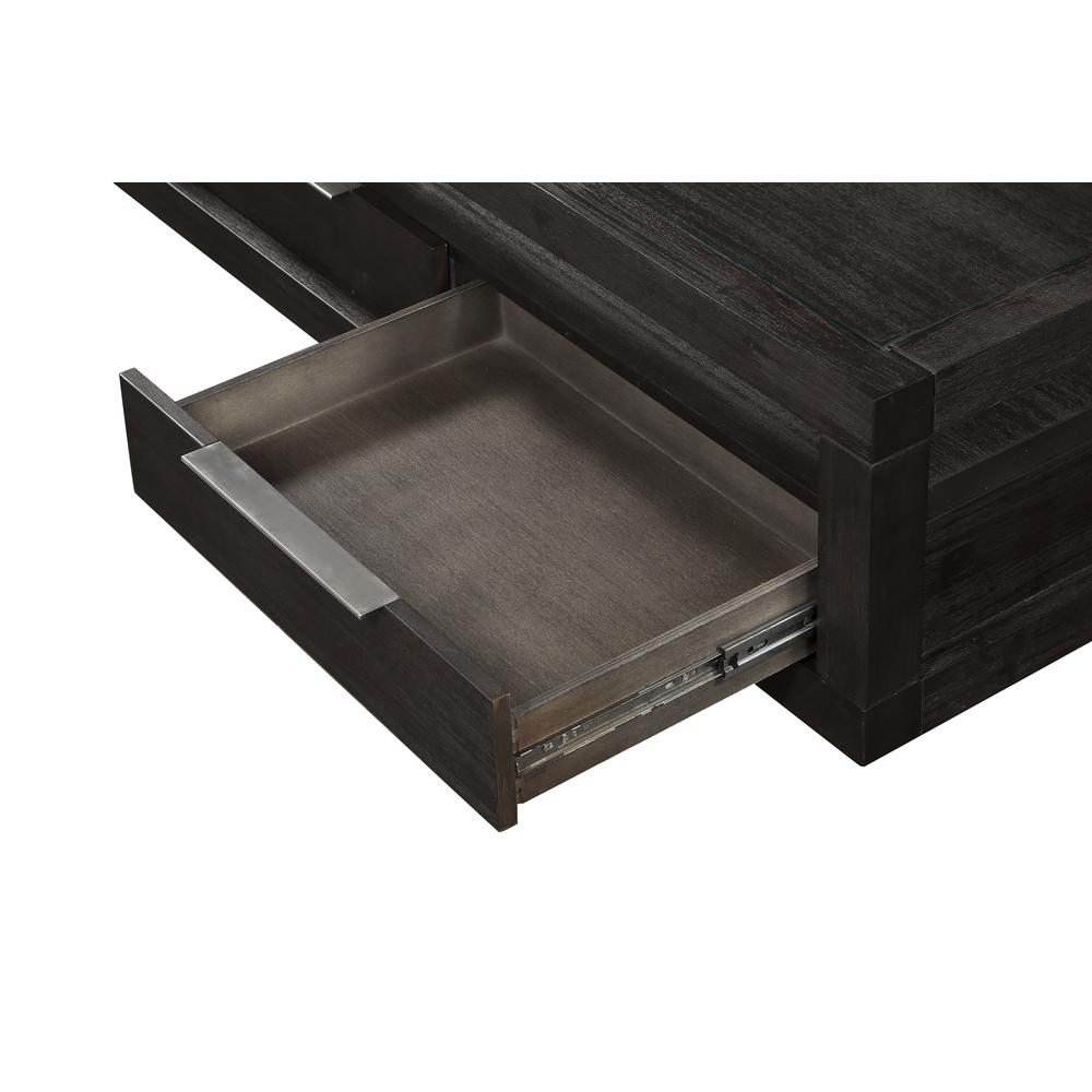 Oxford Two Drawer Rectangular Coffee Table in Basalt Grey. Picture 5