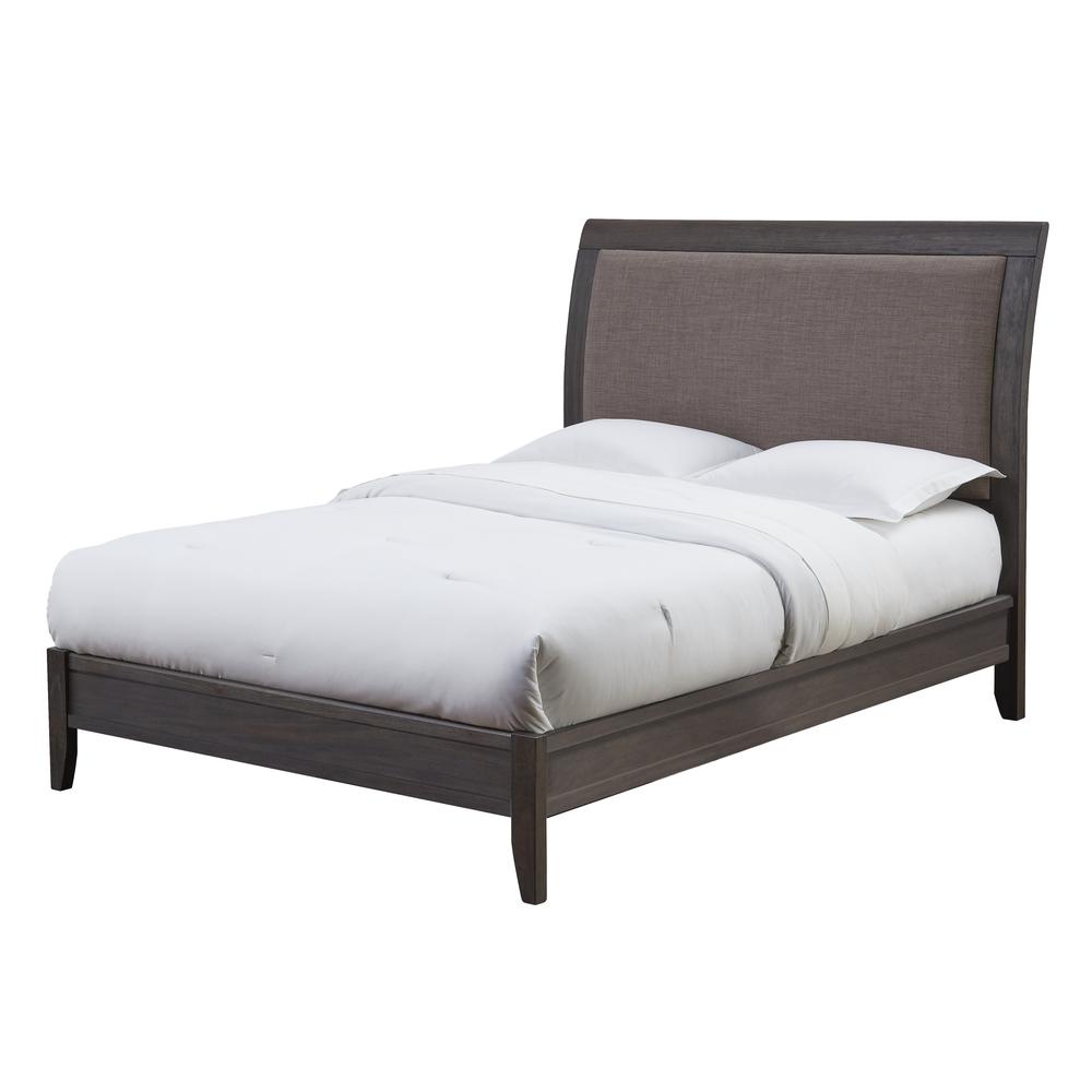 City II Upholstered Sleigh Bed in Basalt Gray. Picture 5