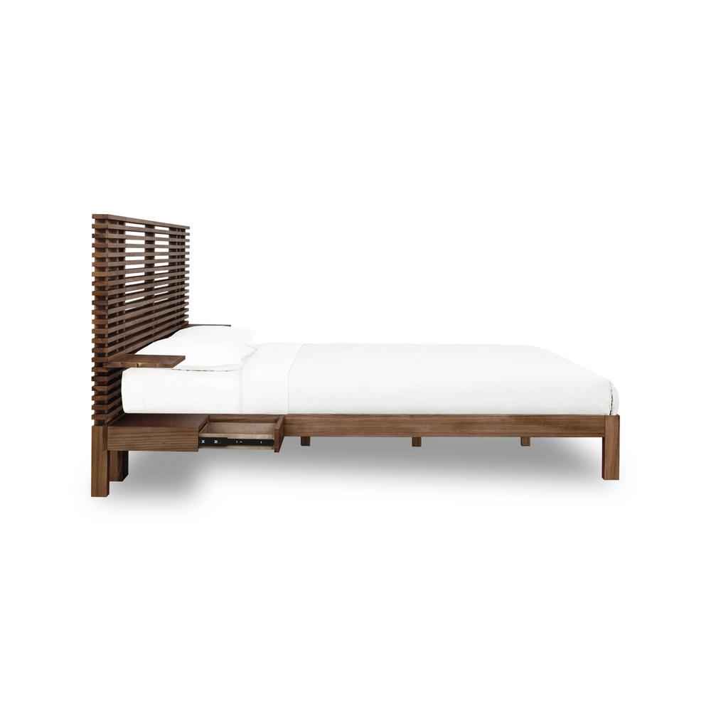 Tanner Solid Ash Wall Bed with Integrated Nightstands in Roux. Picture 5
