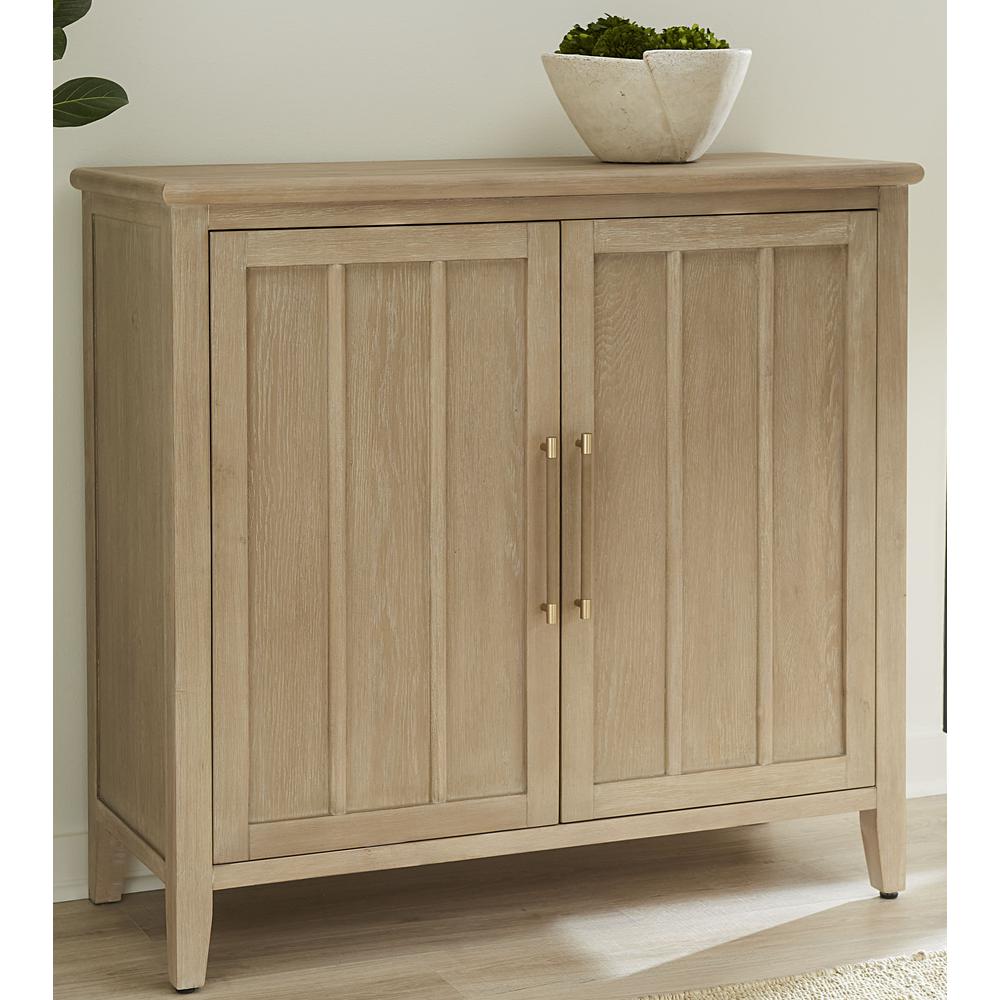 Camden Two Door Two Drawer Bar Cabinet with Stemware Rack and Wine Rack in Chai. Picture 2
