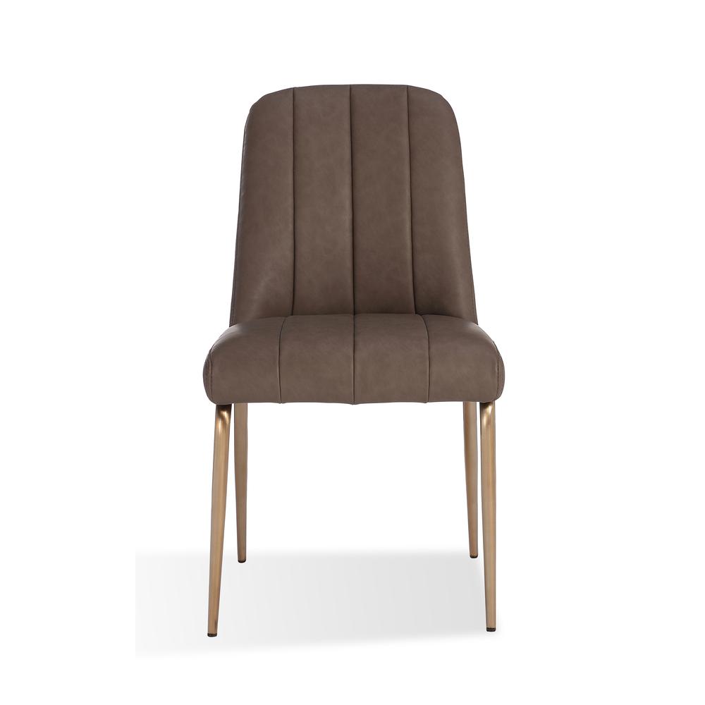 Upholstered Dining Chair in Cinnamon Synthetic Leather, set of 2. Picture 5
