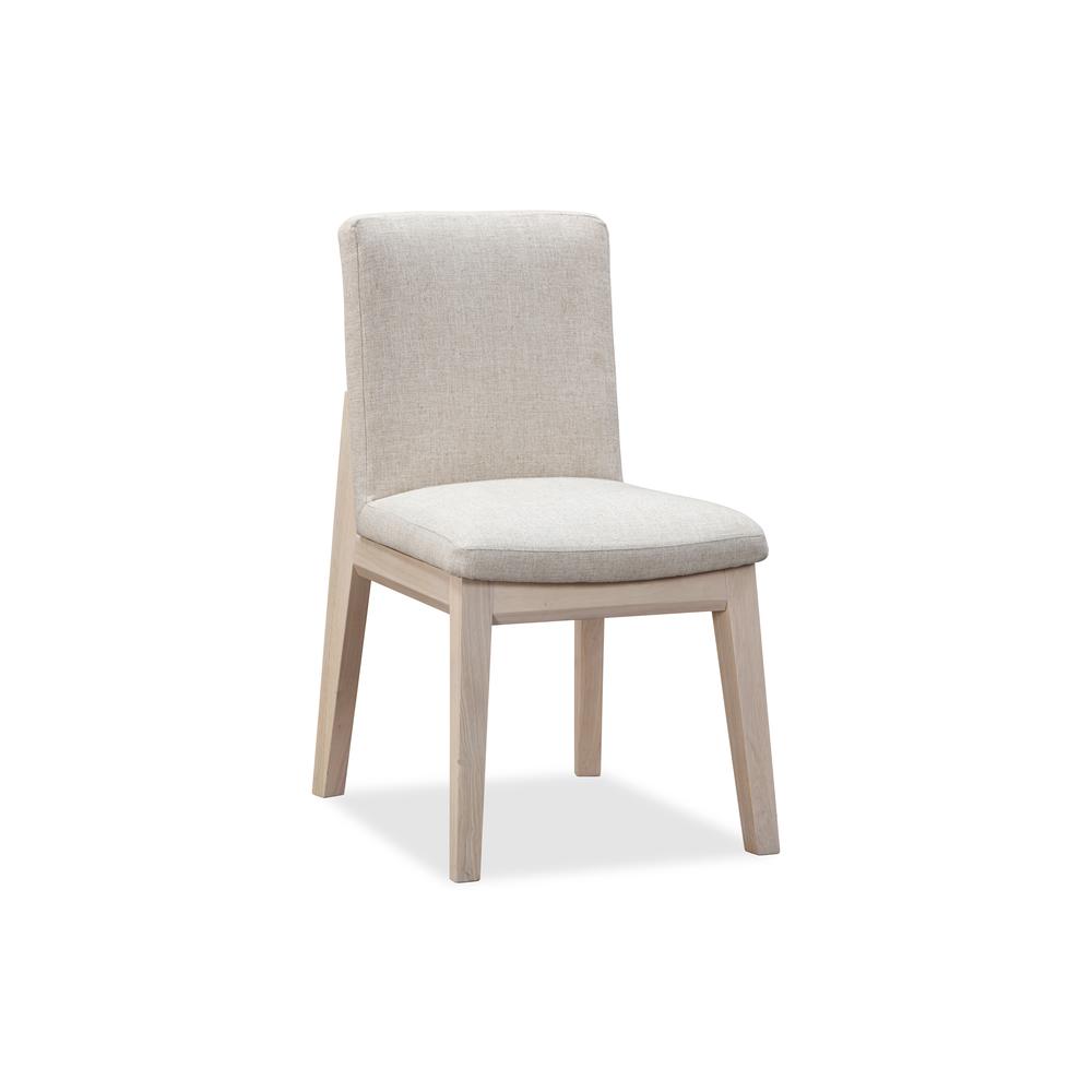 Liv Solid Wood Dining Chair in White Sand and Natural Linen, set of 2. Picture 1
