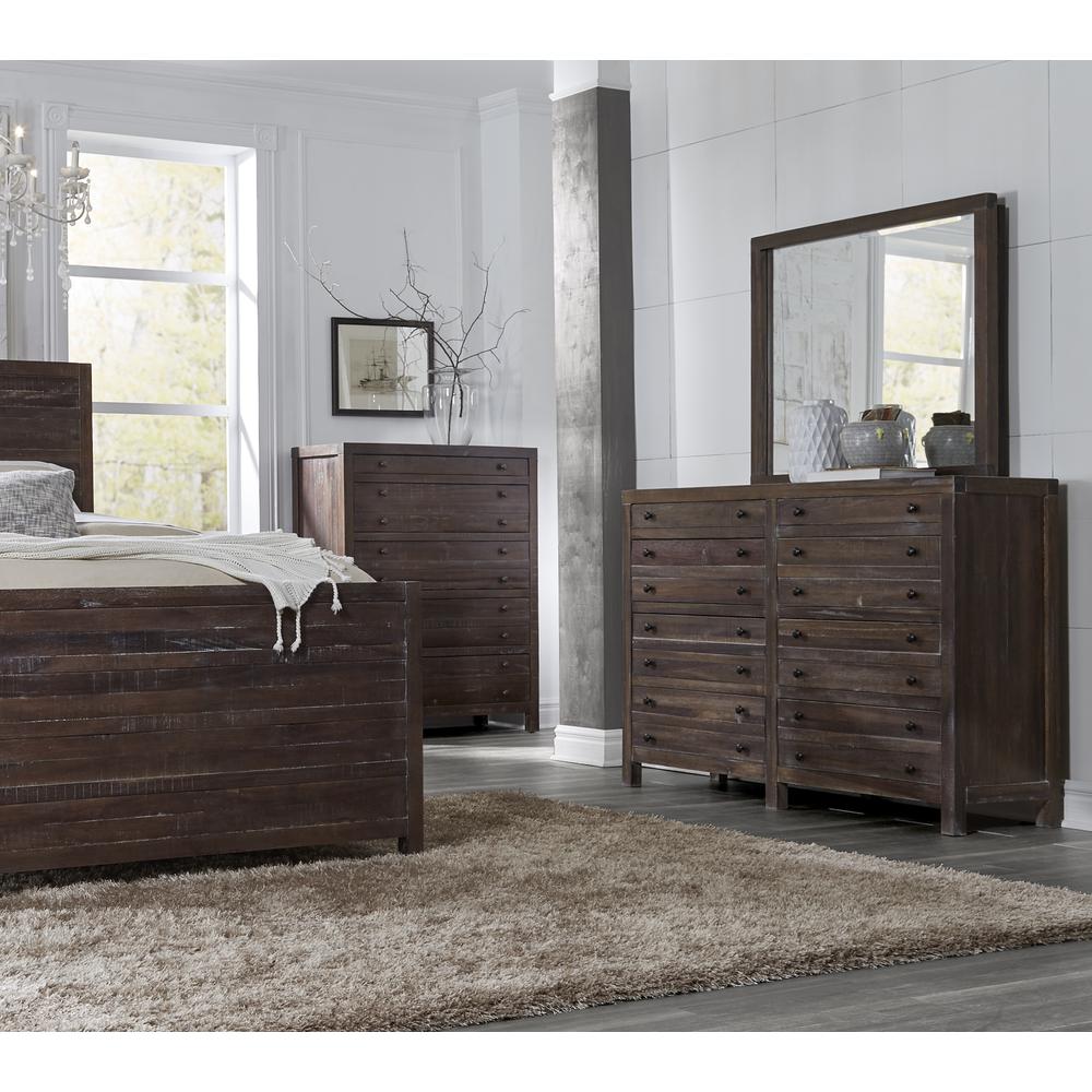 Townsend Solid Wood Mirror in Java. Picture 4