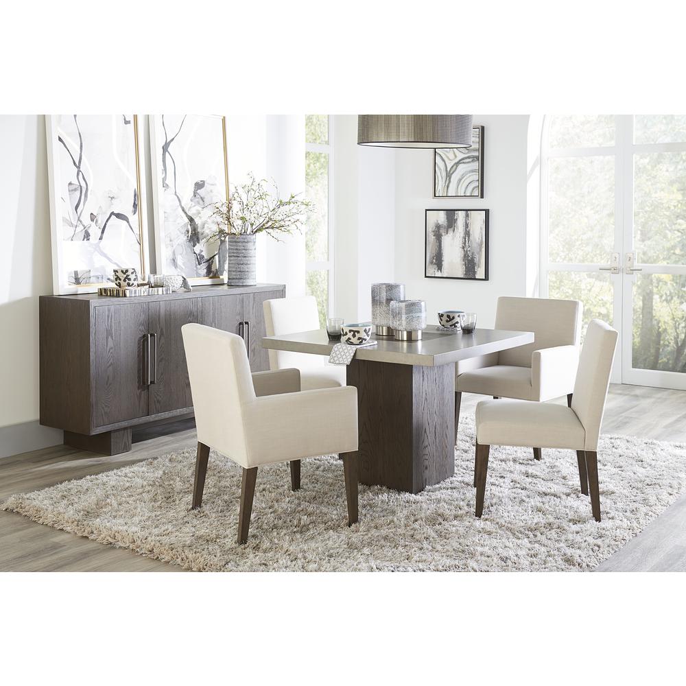 Modesto Upholstered Arm Chair in Abalone Linen and French Roast, set of 2. Picture 3