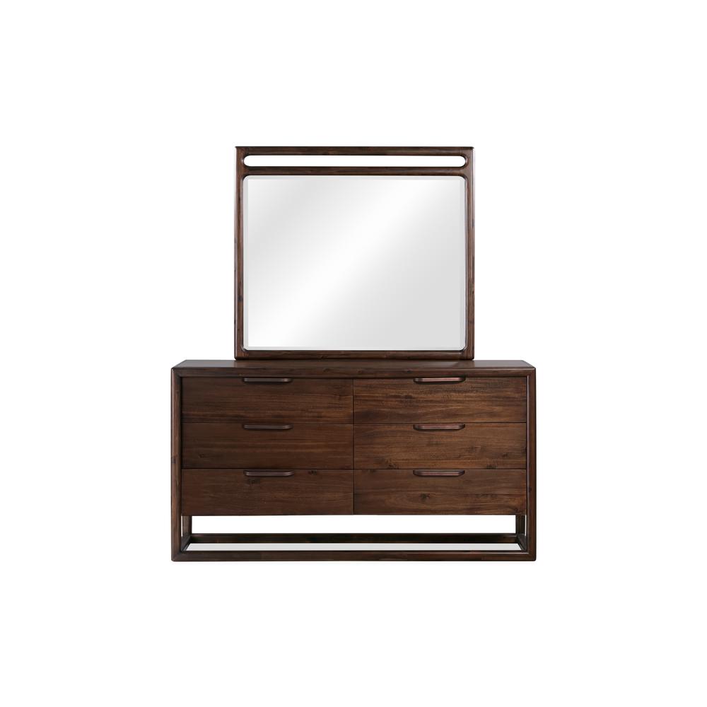 Sol Six Drawer Acacia Wood Dresser in Brown Spice. Picture 3