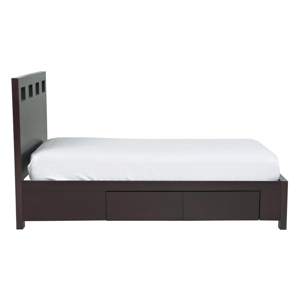 Riva Wood Storage Bed in Espresso. Picture 9