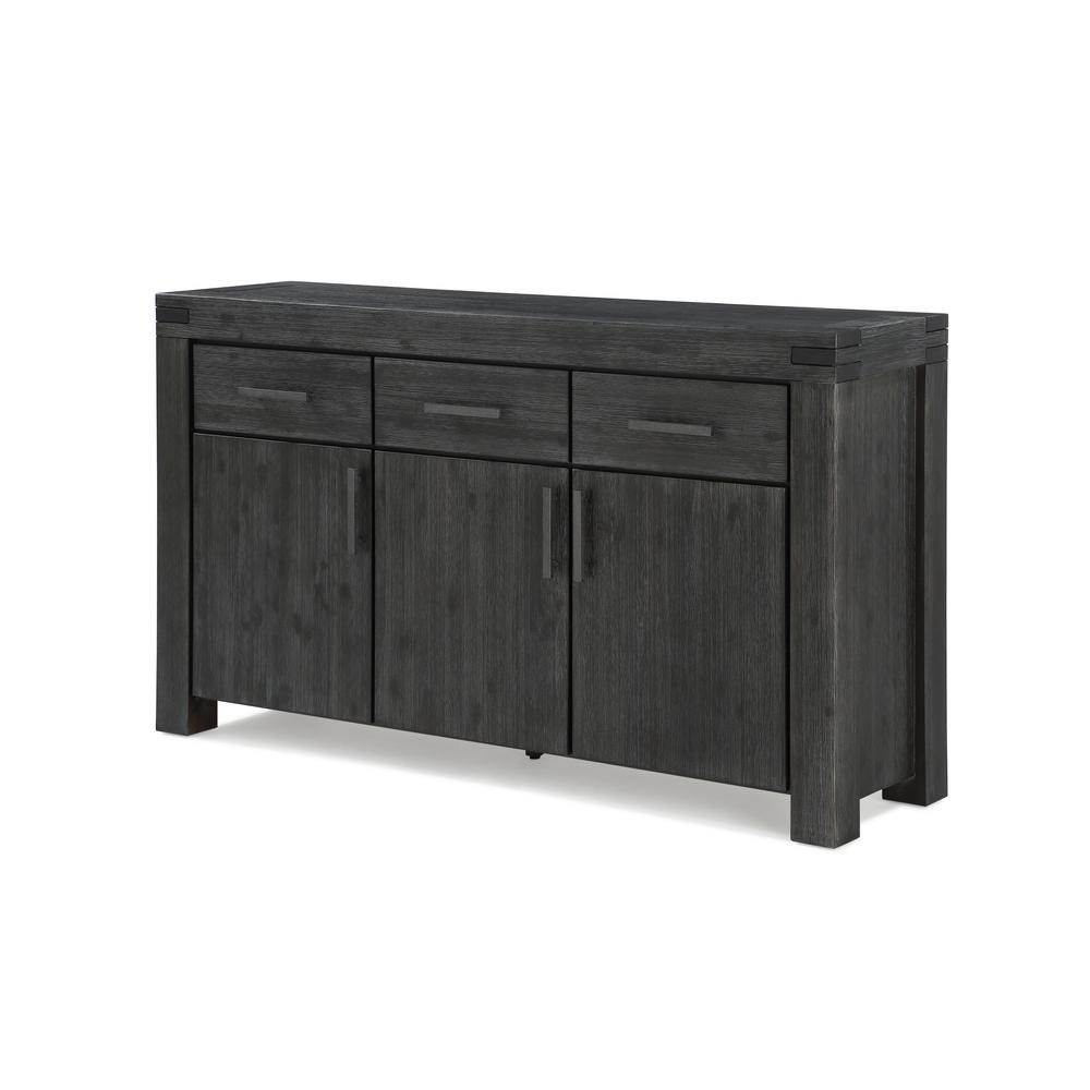 Meadow Solid Wood Three Drawer Three Door Sideboard in Graphite. Picture 4