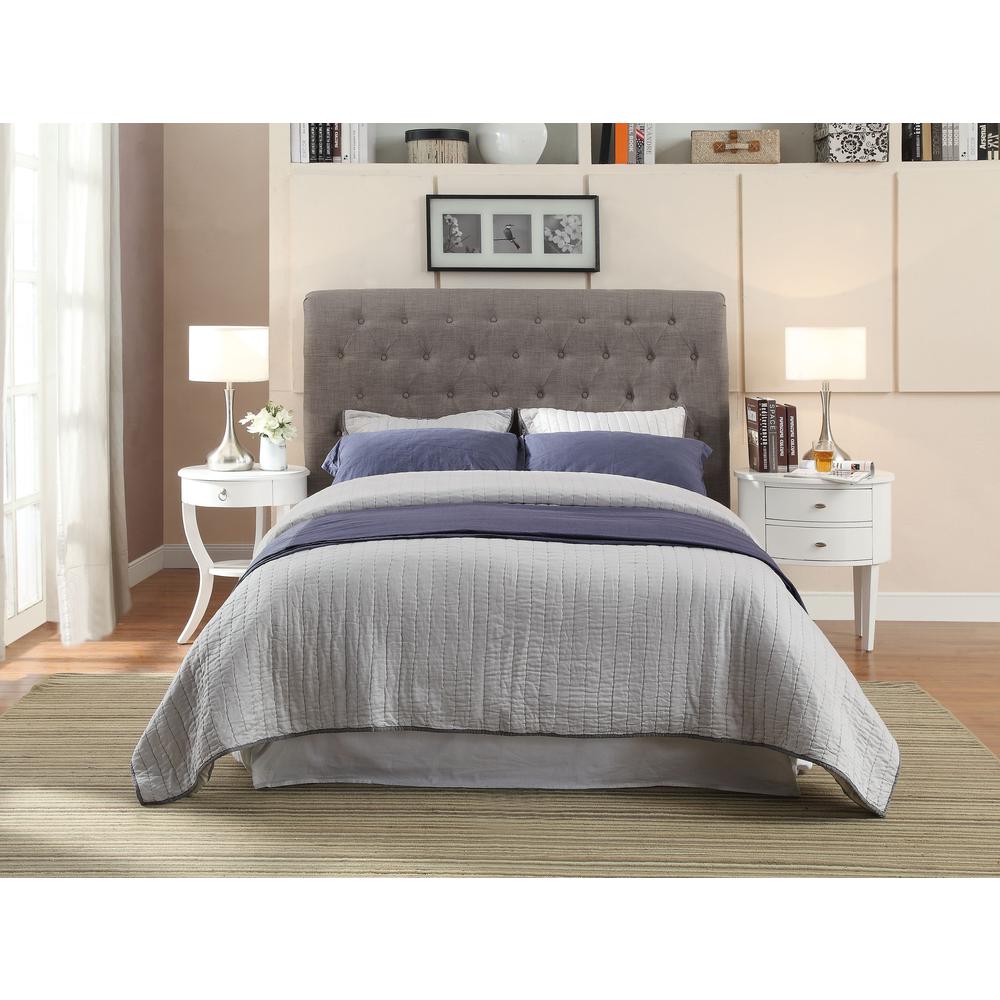 Royal Tufted Footboard Storage Bed in Dolphin Linen. Picture 2