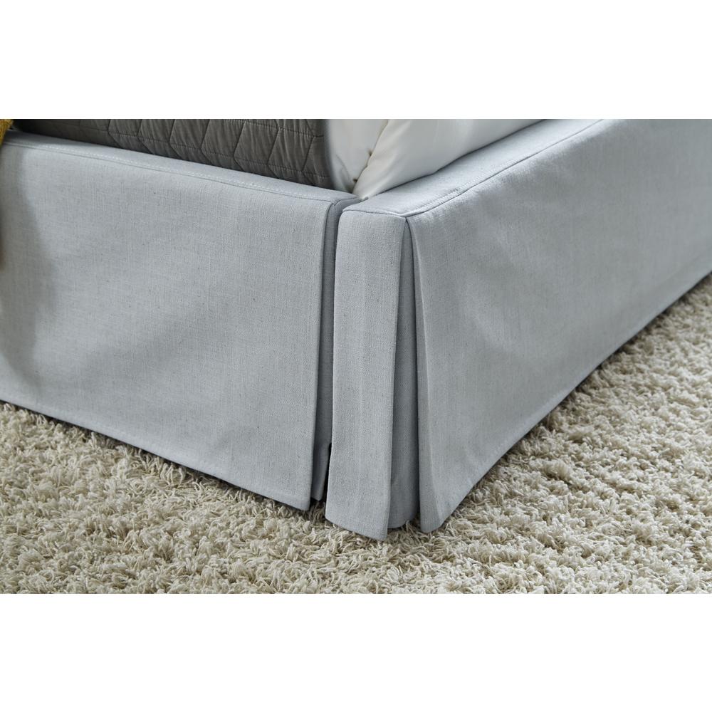 Shelby Skirted Footboard Storage Panel Bed in Sky. Picture 3