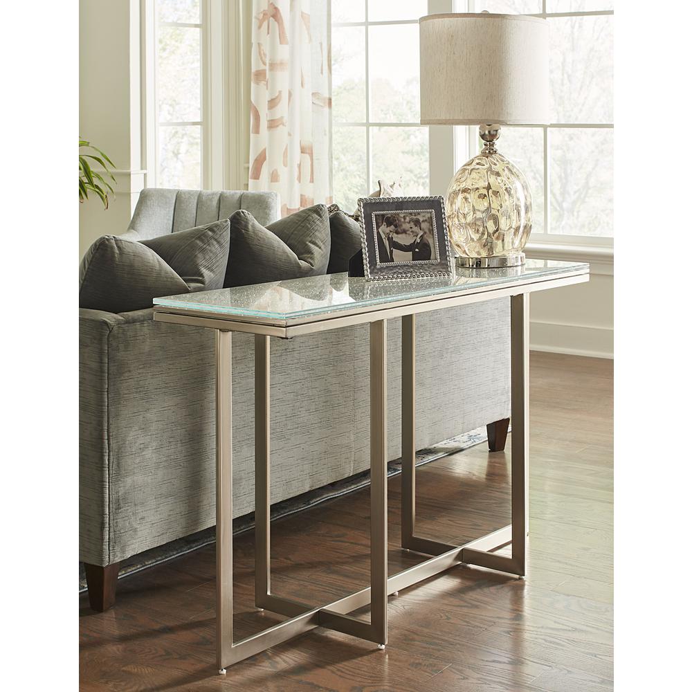 Eliza Media Console Table in Ultra White. Picture 1