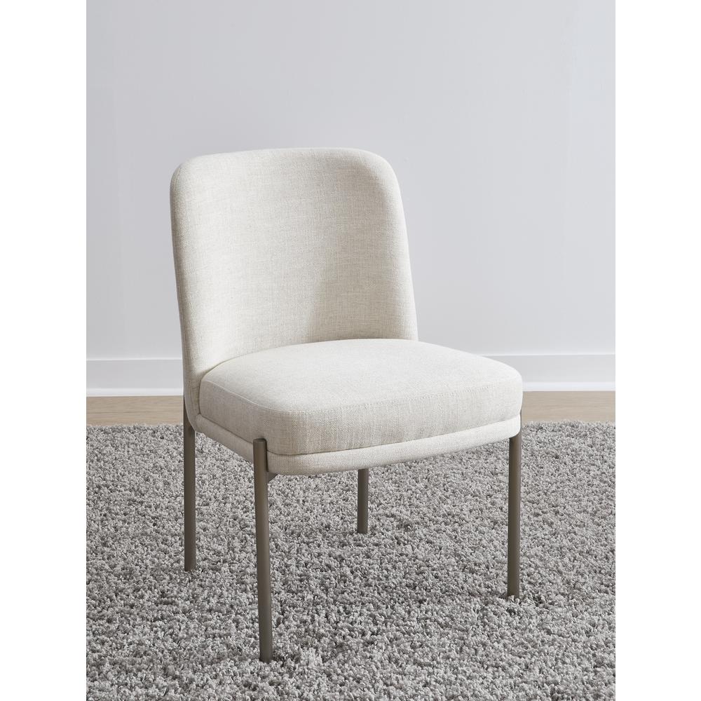Dion Upholstered Dining Chair in Natural Light Linen, set of 2. Picture 1
